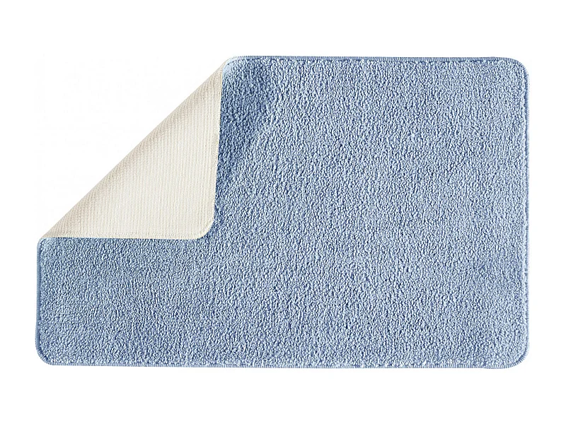 Tapis de bain uni en polyester indigo 50x80cm