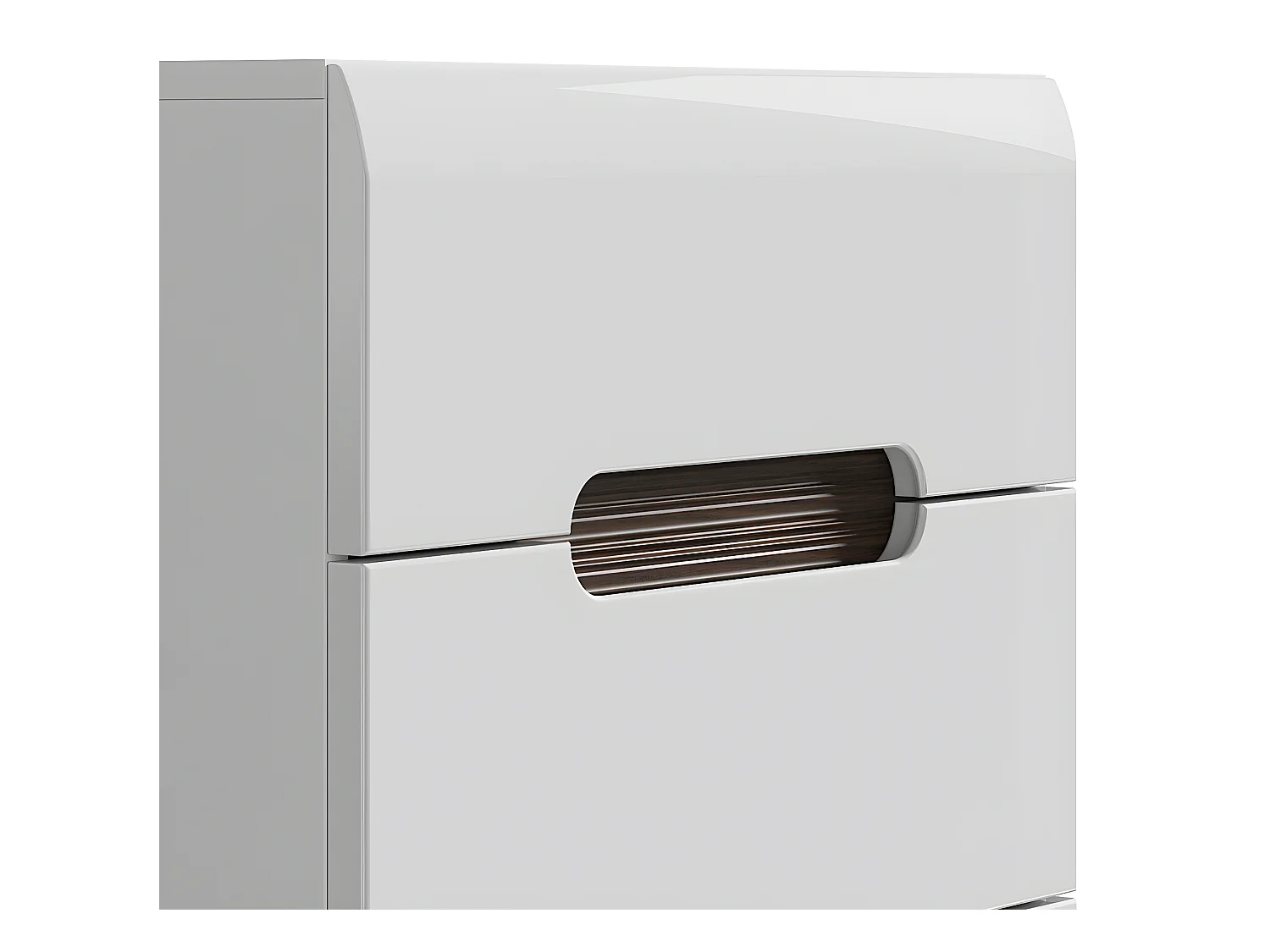 Cassettiera Darrel a 5 cassetti Laccato bianco e legno