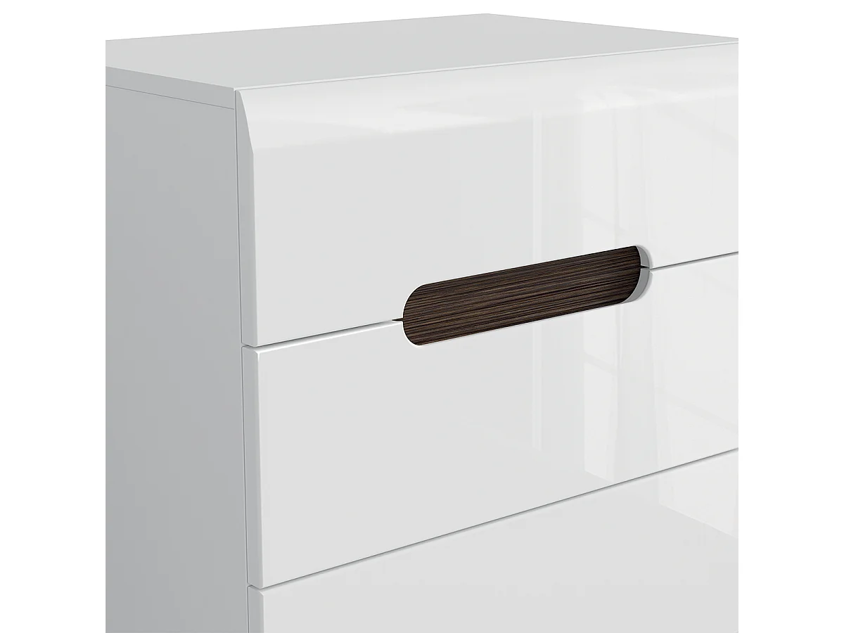 Darrel ladekast met 5 laden Wit laqué en hout