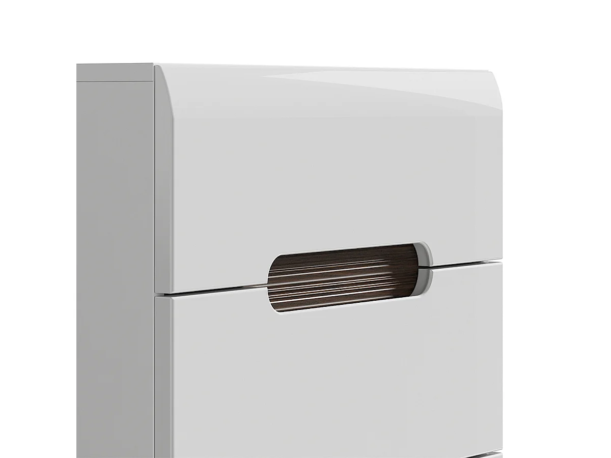 Darrel ladekast met 5 laden Wit laqué en hout