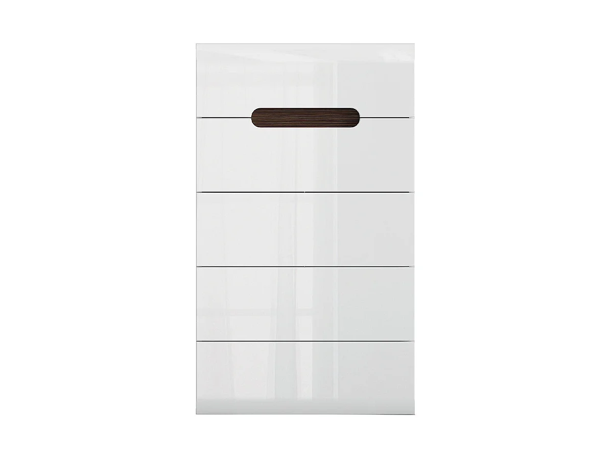 Chiffonnier 5 tiroirs Darrel Blanc laqué et Bois