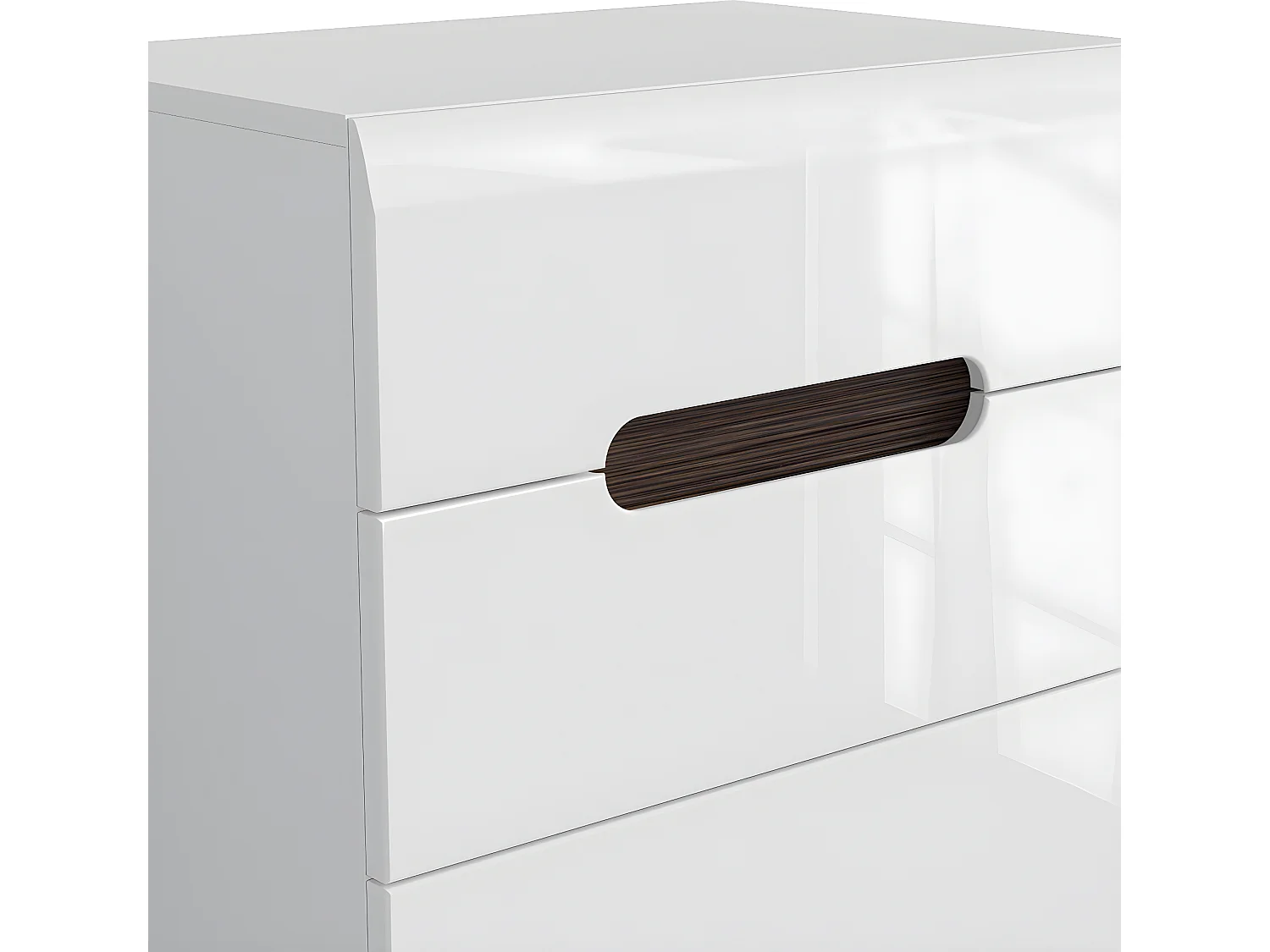 Chiffonnier 5 tiroirs Darrel Blanc laqué et Bois