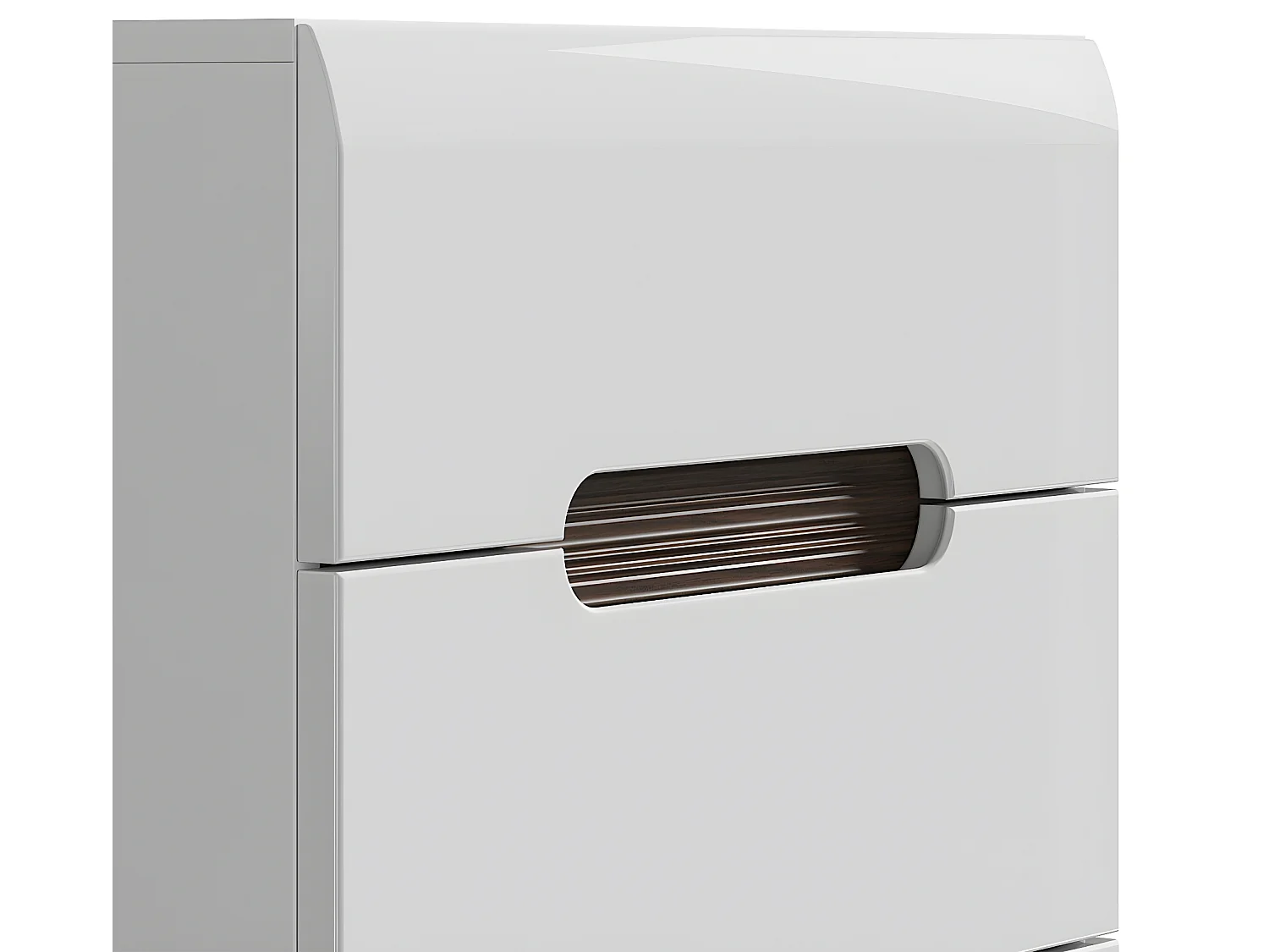 Chiffonnier 5 tiroirs Darrel Blanc laqué et Bois