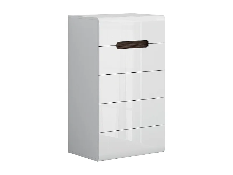 Darrel ladekast met 5 laden Wit laqué en hout