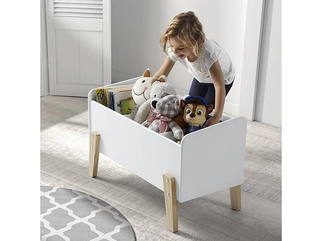 Coffre à Jouets "Kiddy" 80cm Blanc