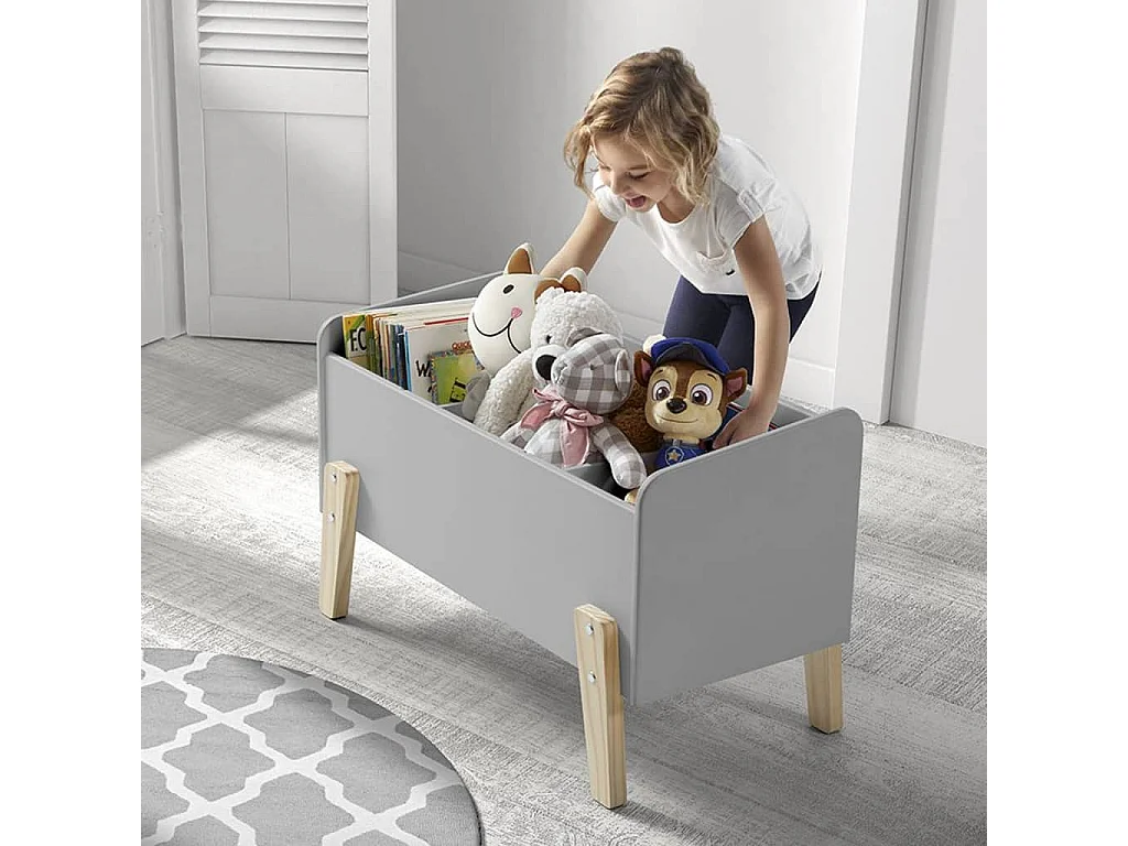 Coffre à Jouets "Kiddy" 80cm Gris