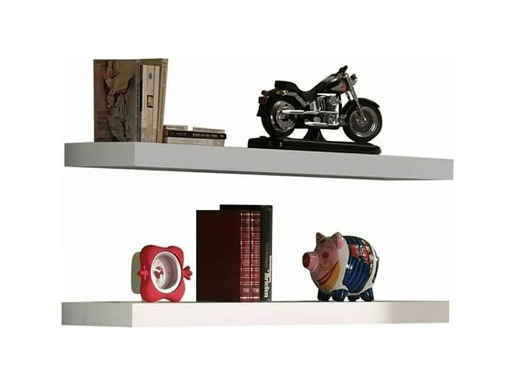 Lot de 2 Étagères Murales "Robin" Blanc