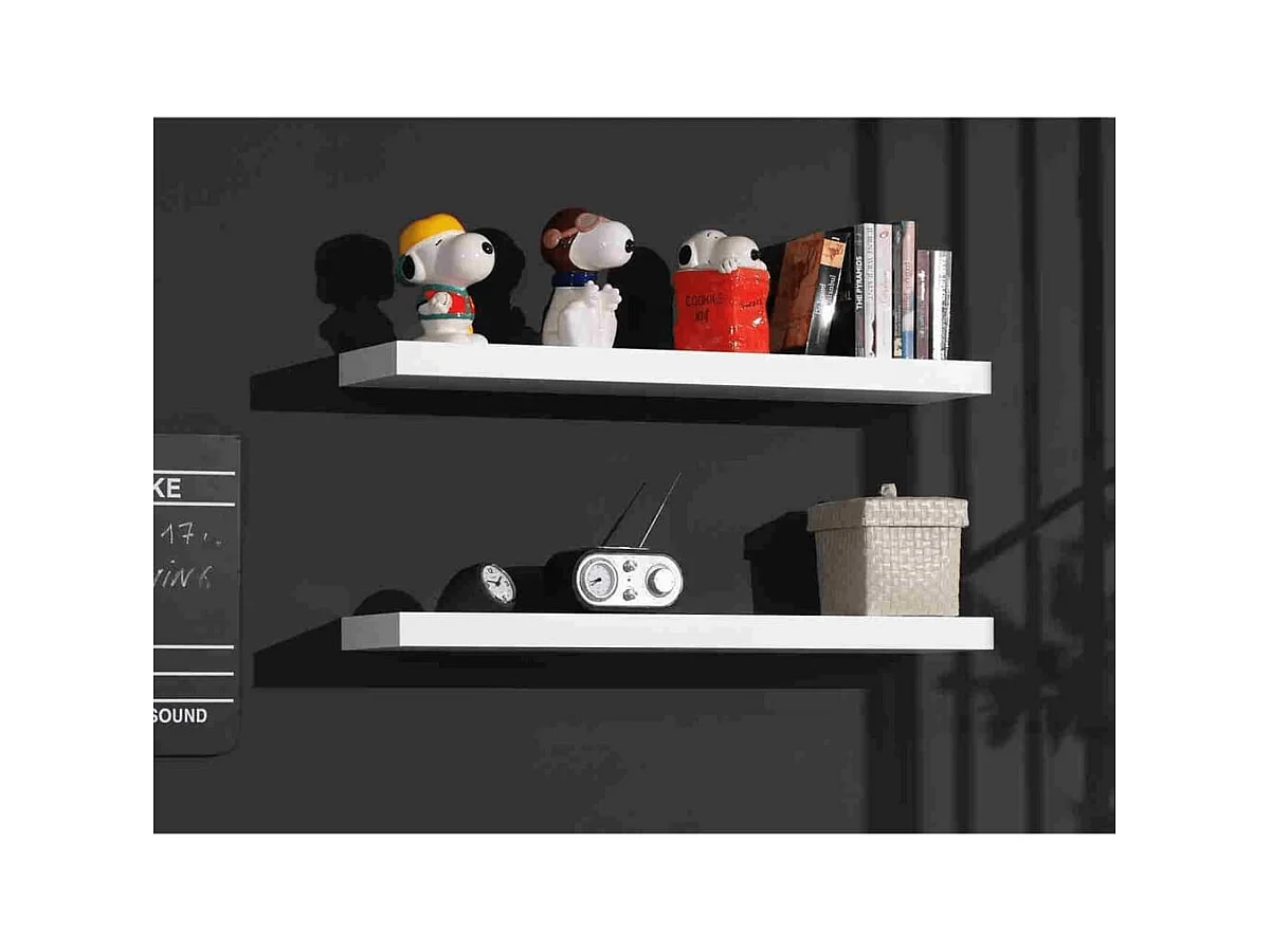 Lot de 2 Étagères Murales "Robin" Blanc