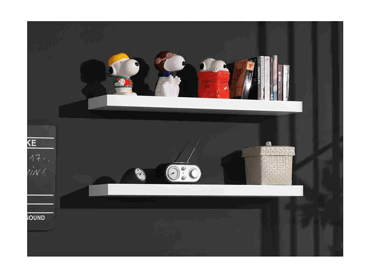 Lot de 2 Étagères Murales "Robin" Blanc