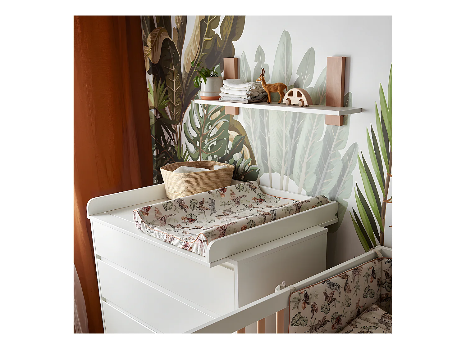 Étagère Swing - Blanc et bois