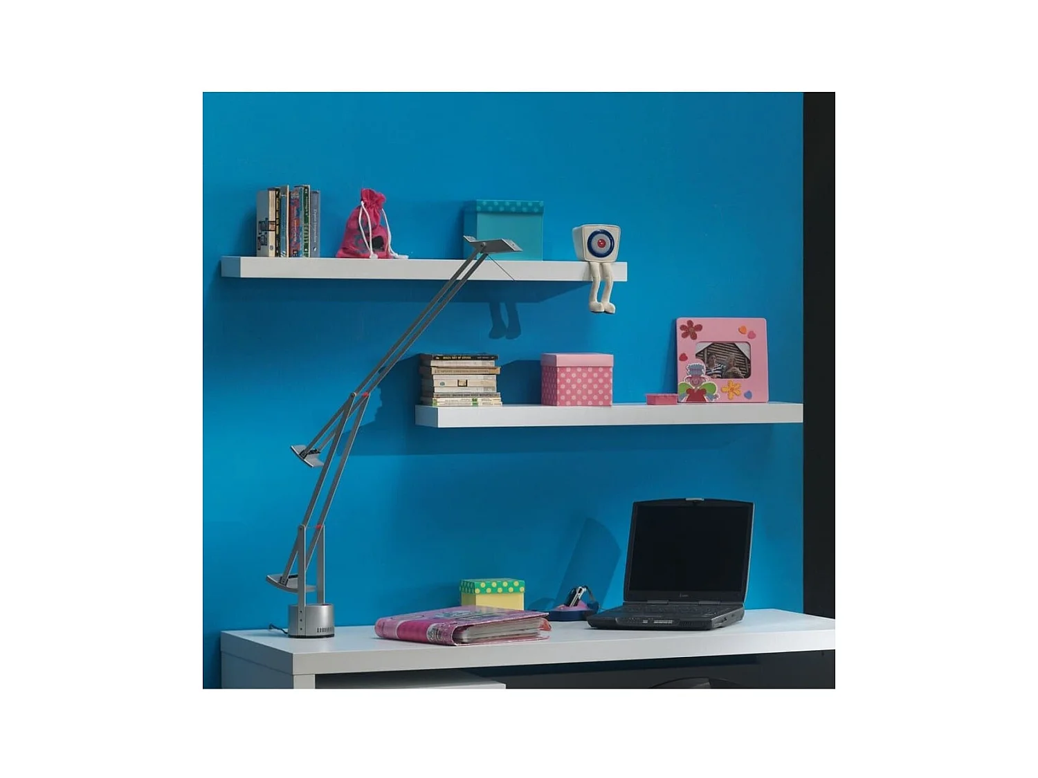 Vipack Juego de estantes de pared Lara 2 uds madera blanco