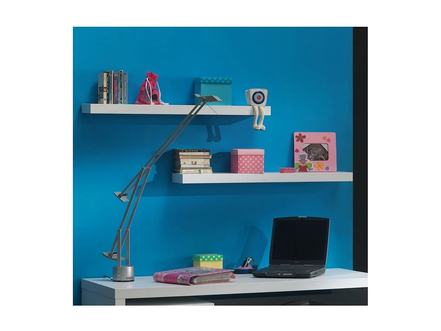 Vipack Juego de estantes de pared Lara 2 uds madera blanco