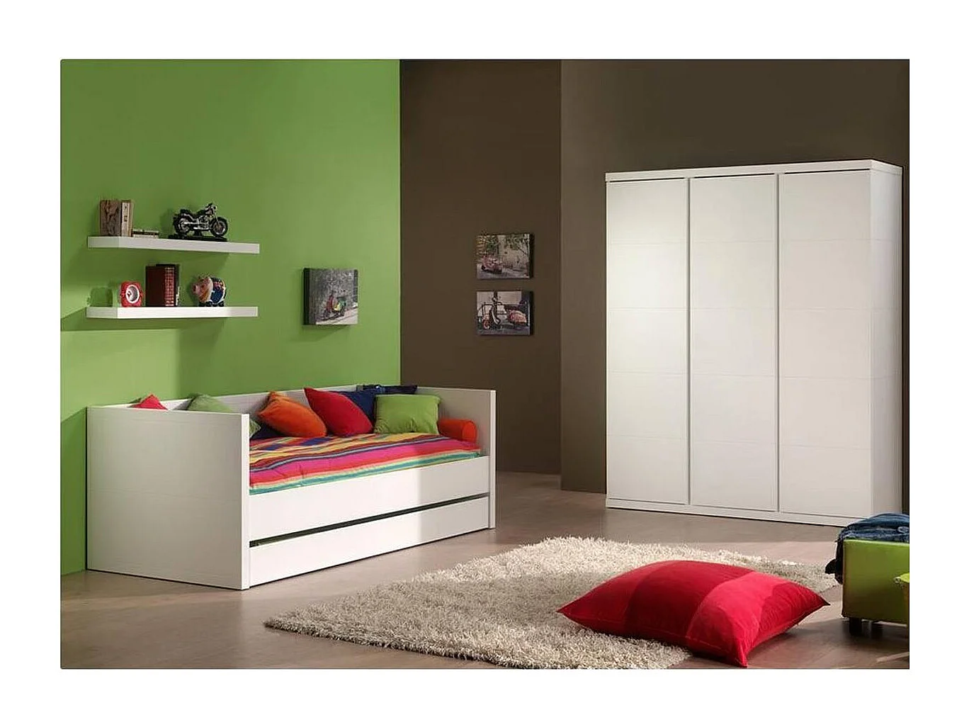 Lot de 2 Étagères Murales "Lara" Blanc