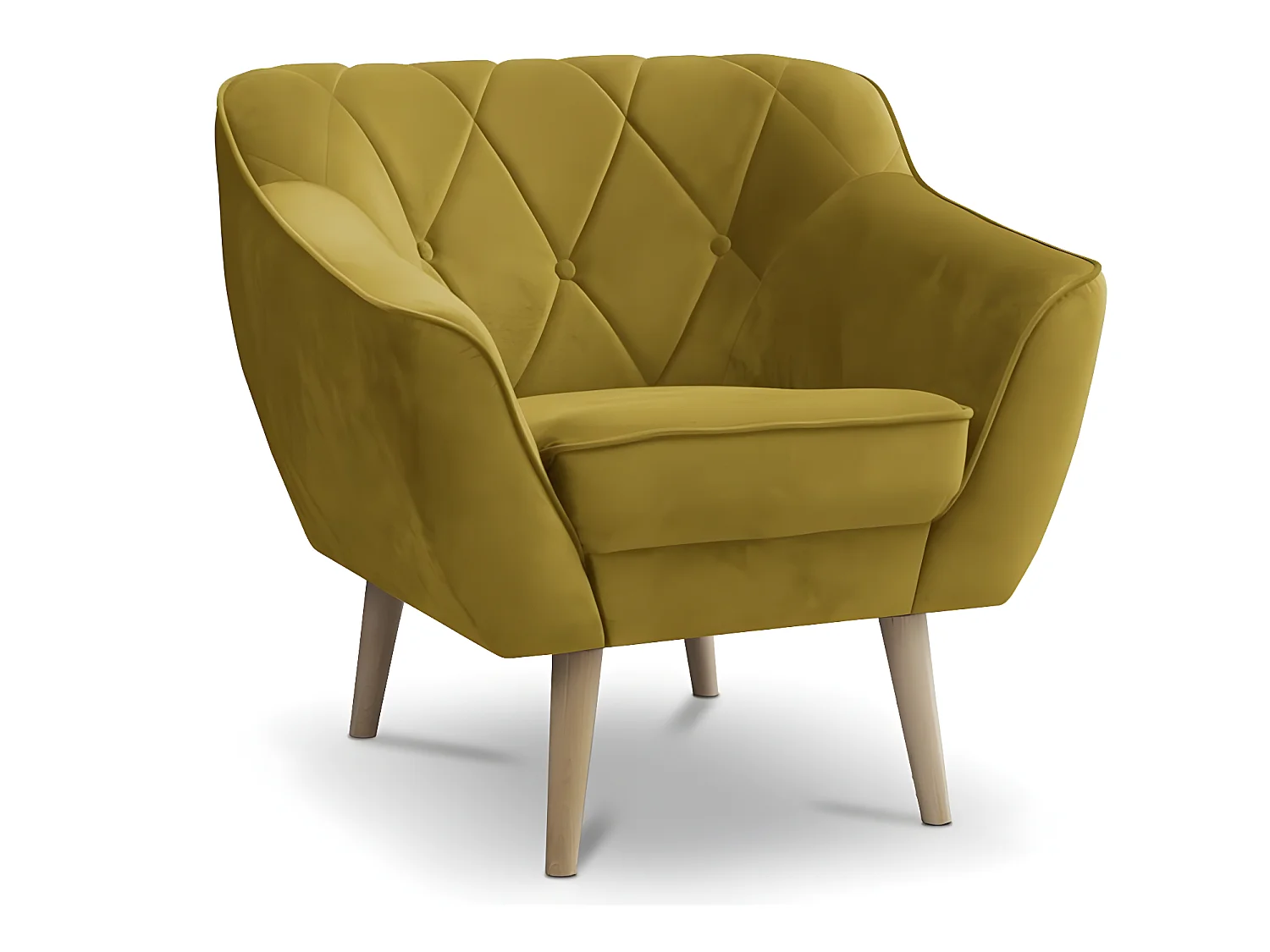 Fauteuil James velours Jaune