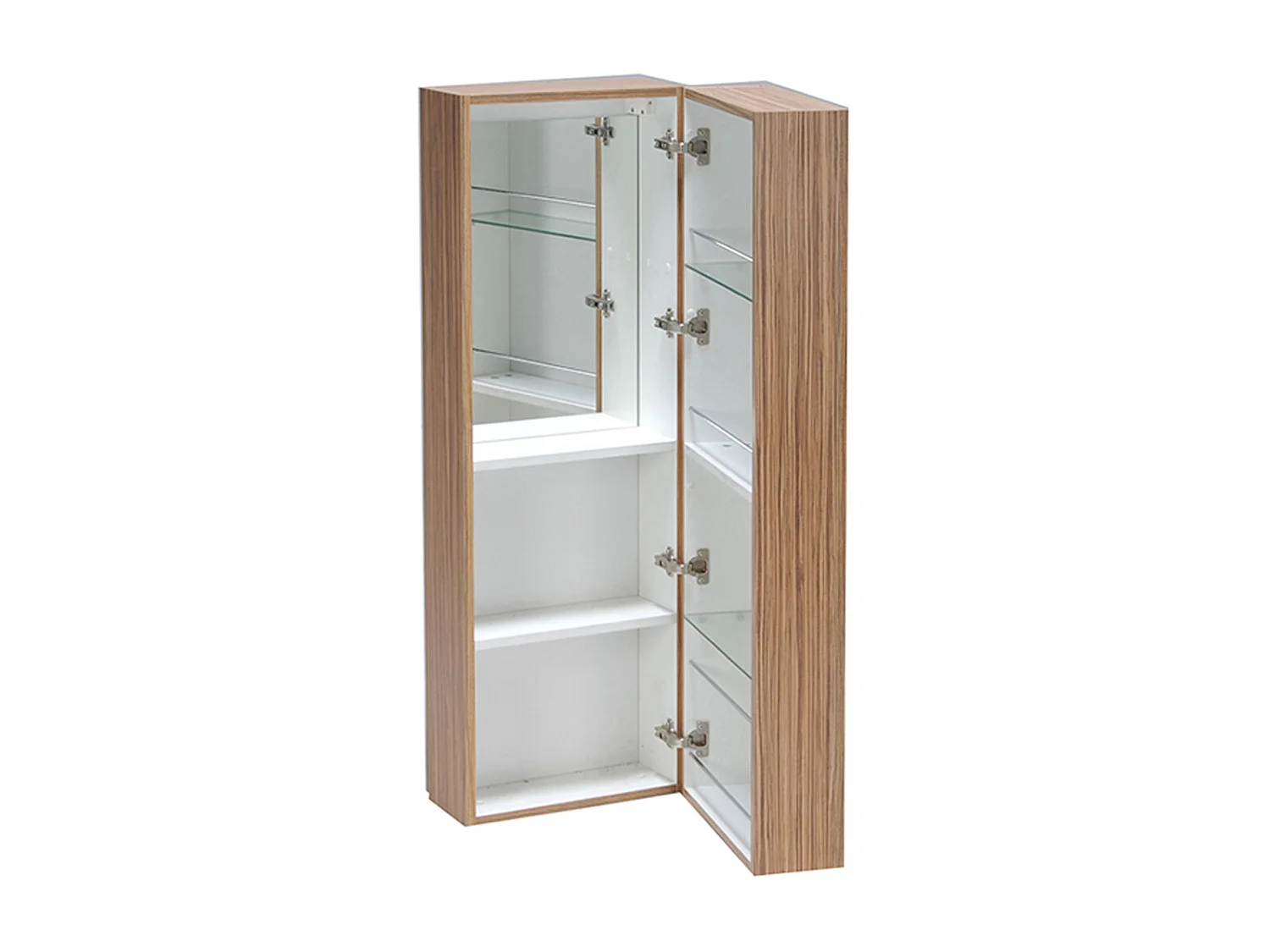 Armoire murale LOUNGE 5 tablettes + miroir intérieur / Décor Zebrano