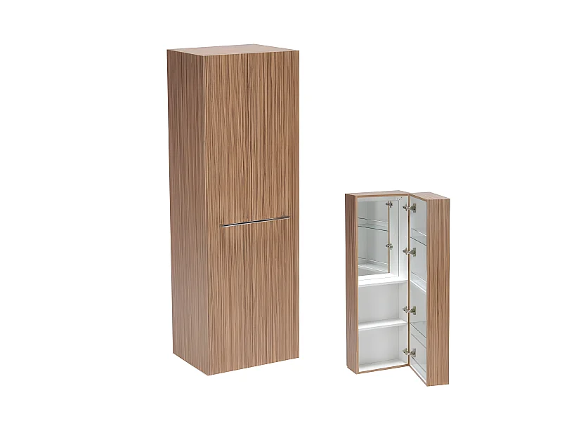Armoire murale LOUNGE 5 tablettes + miroir intérieur / Décor Zebrano