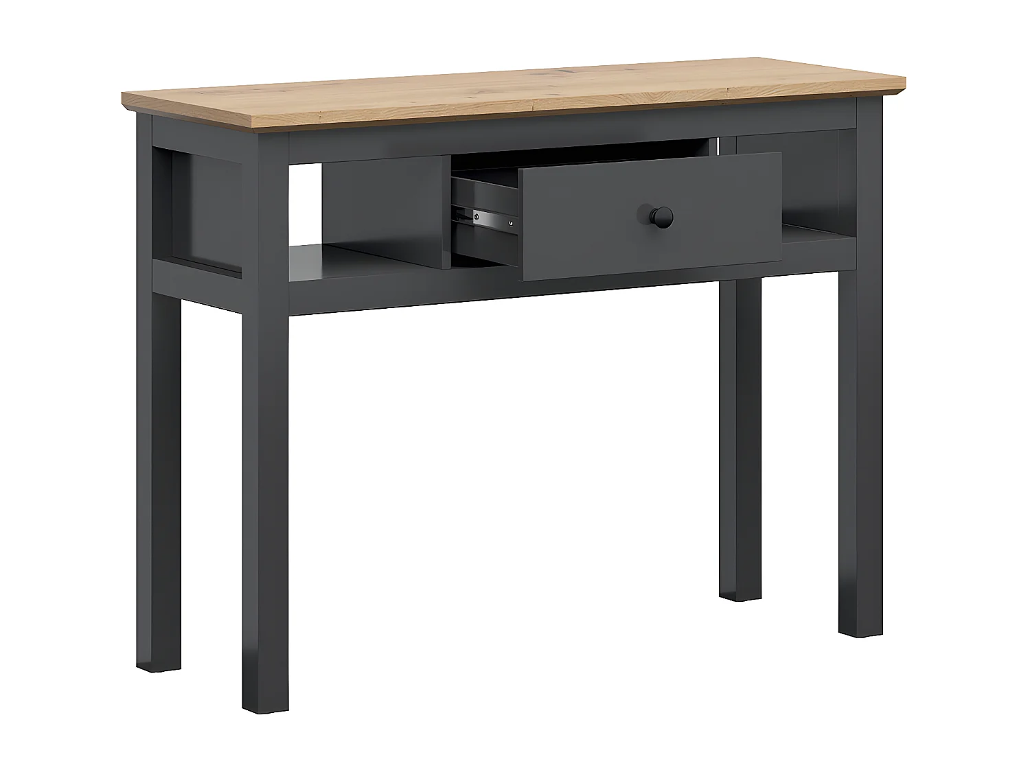 Console 1 tiroir Duck Gris anthracite et Bois