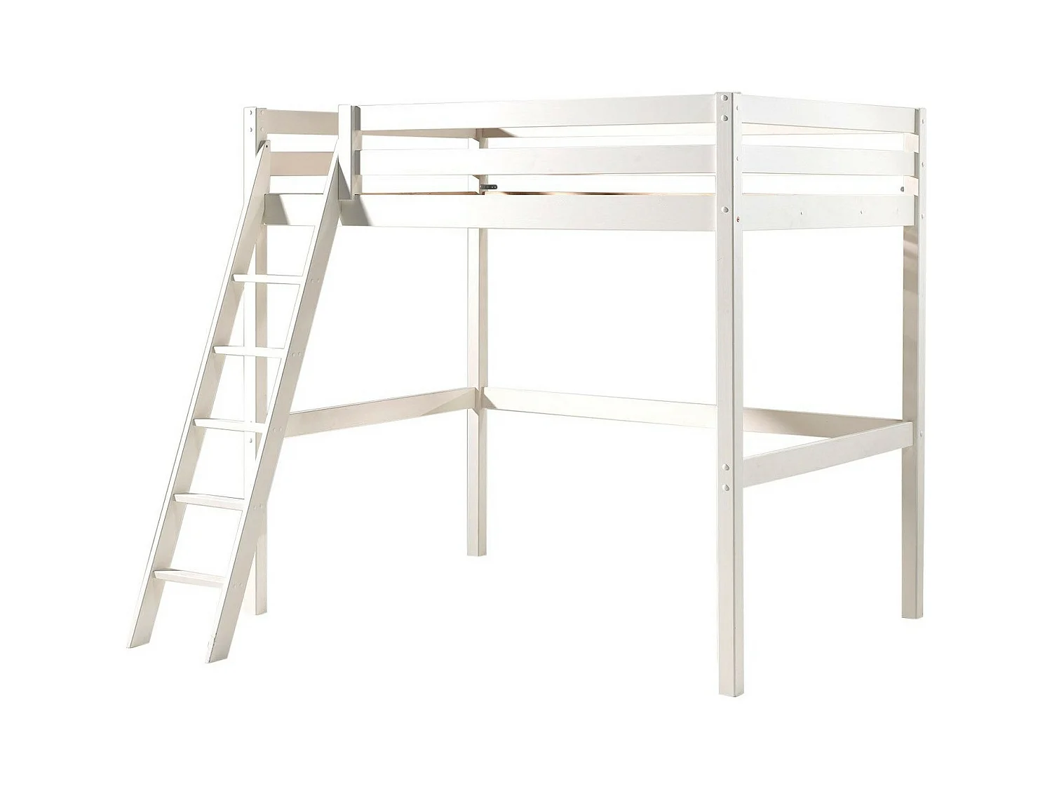 Pack - Lit Mezzanine Enfant, Commode & Fauteuil-Lit "Pino" Blanc