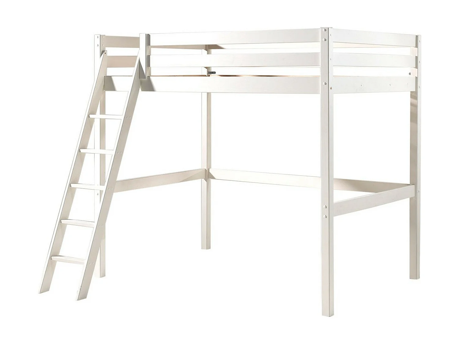Pack - Lit Mezzanine Enfant, Commode & Fauteuil-Lit "Pino" Blanc