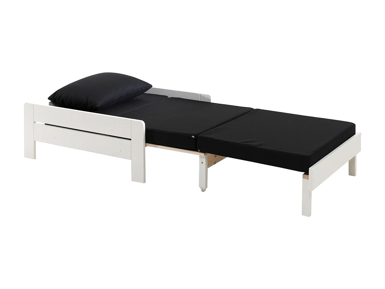 Pack - Lit Mezzanine Enfant, Commode & Fauteuil-Lit "Pino" Blanc