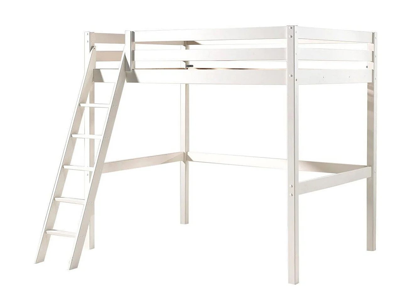 Pack - Lit Mezzanine Enfant, Commode & Fauteuil-Lit "Pino" Blanc