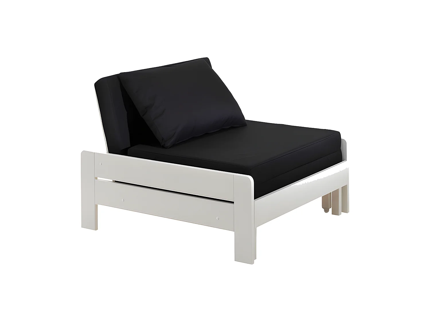 Pack - Lit Mezzanine Enfant, Commode & Fauteuil-Lit "Pino" Blanc