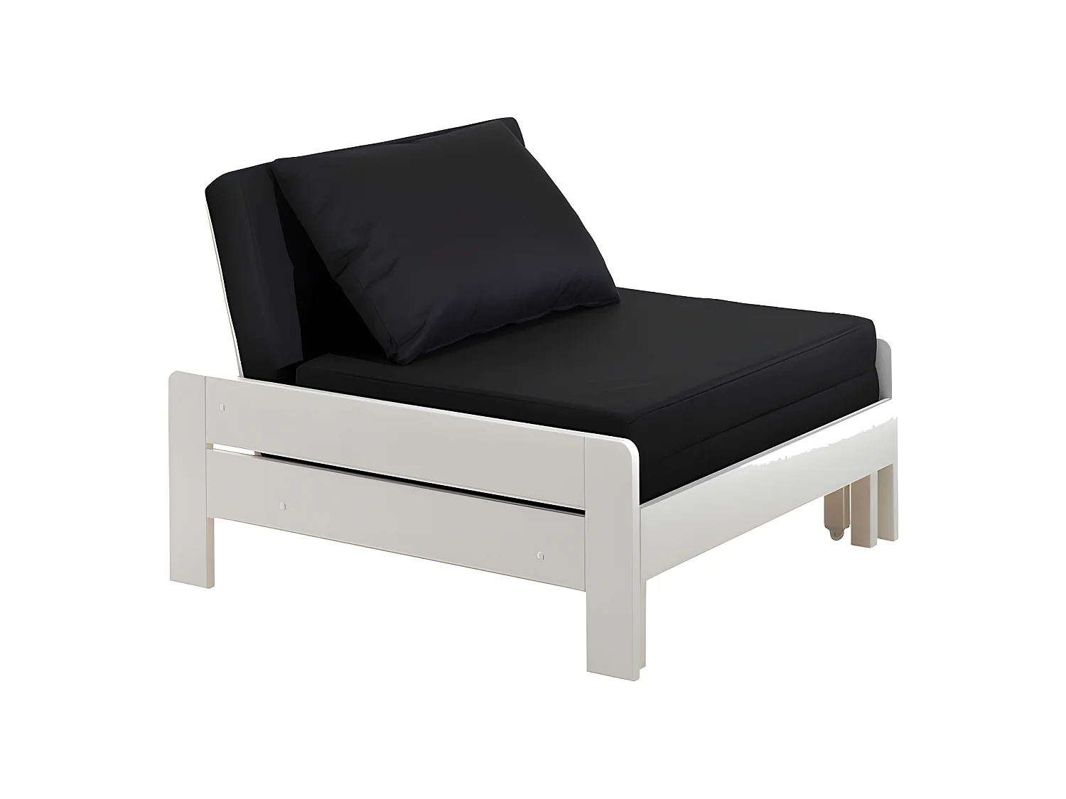 Pack - Lit Mezzanine Enfant, Commode & Fauteuil-Lit "Pino" Blanc