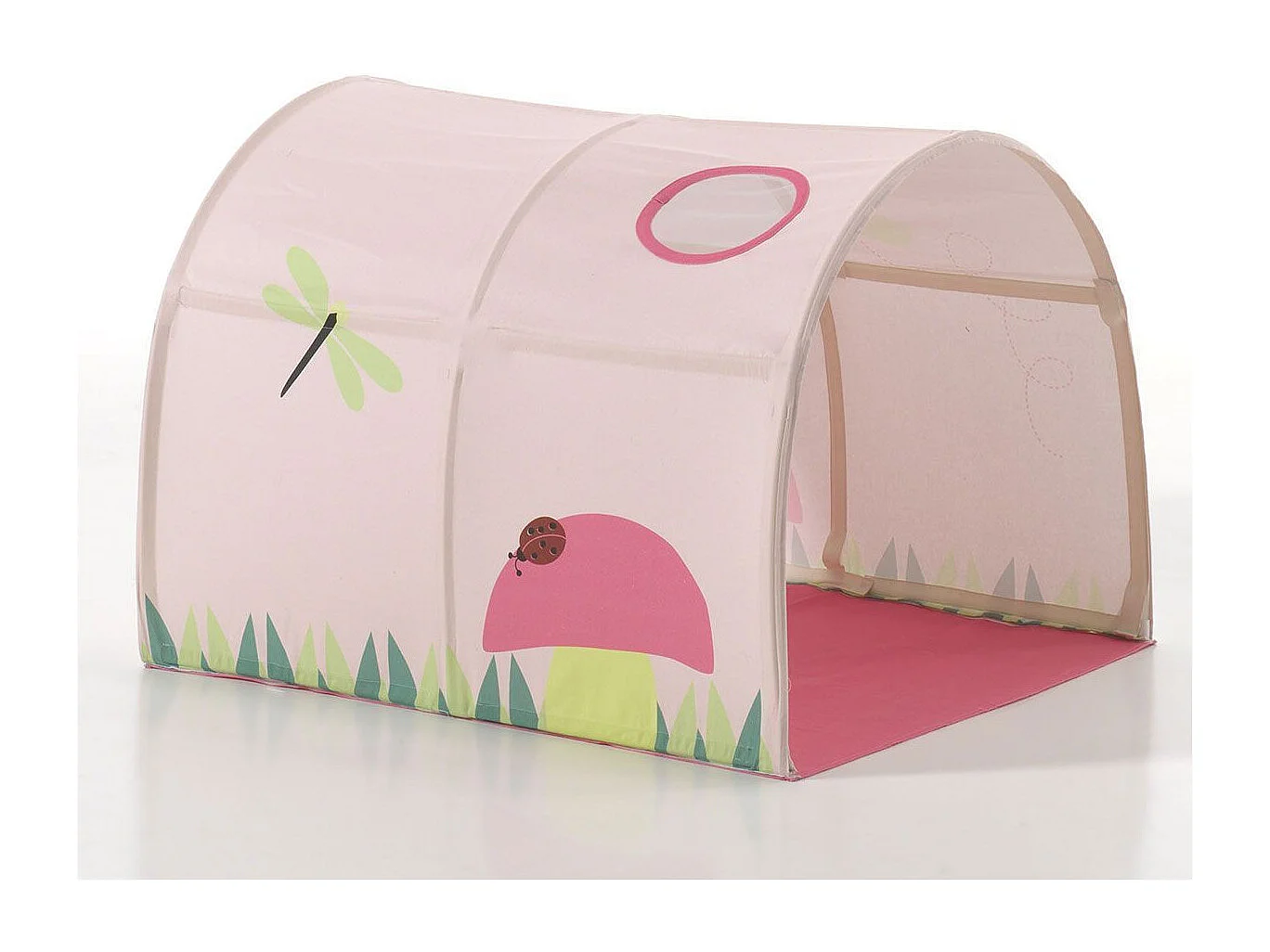 Pack - Lit Enfant Surélevé, Tente, 3 Pochettes & Tunnel "Pino Spring" Naturel