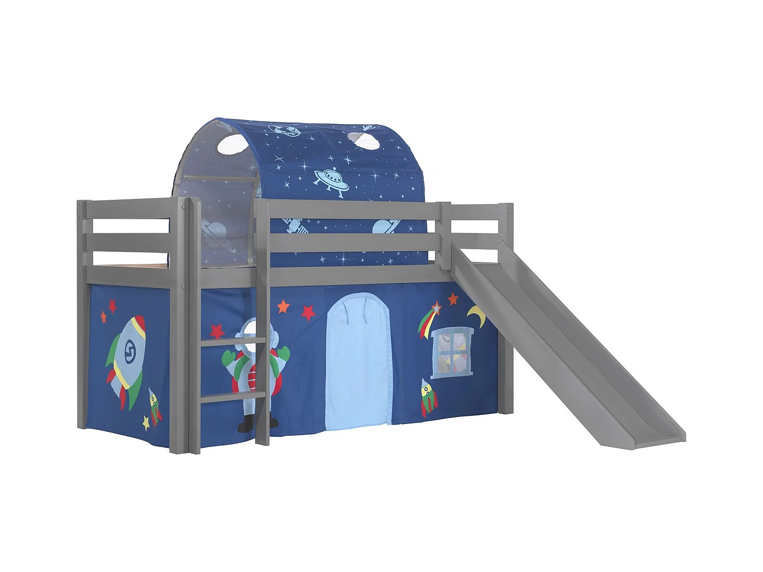 Pack - Lit Enfant, Tente & Tunnel "Pino Astronaute II" Gris