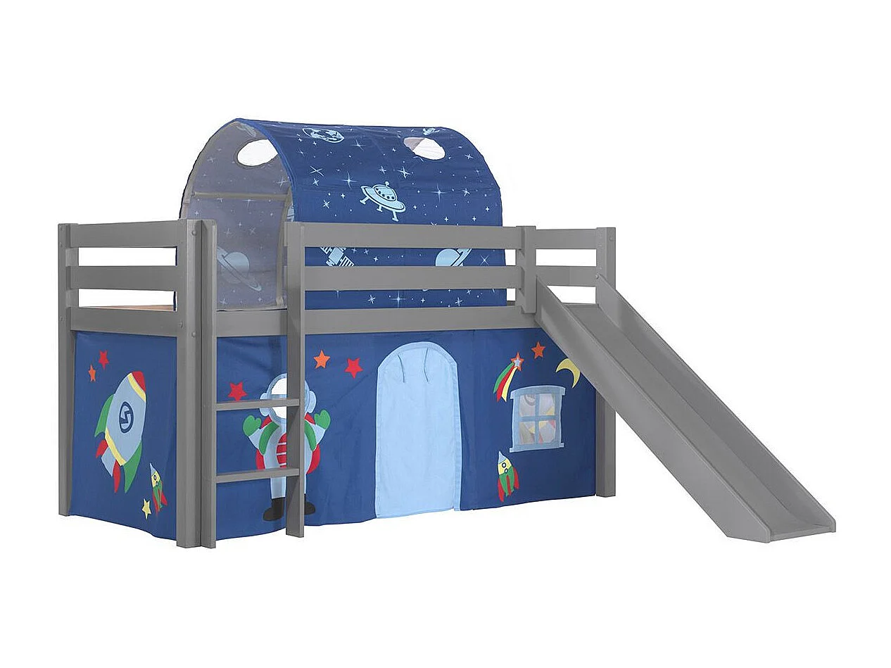 Pack - Lit Enfant, Tente & Tunnel "Pino Astronaute II" Gris