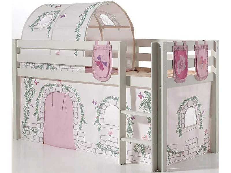 Pack - Lit Enfant, Tente, Tunnel & 3 Pochettes "Pino Birdy" Blanc
