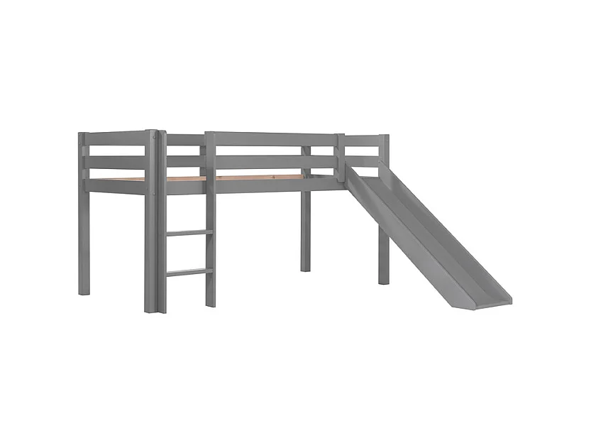 Cama Slide 90x200 cm pino macizo gris Pino