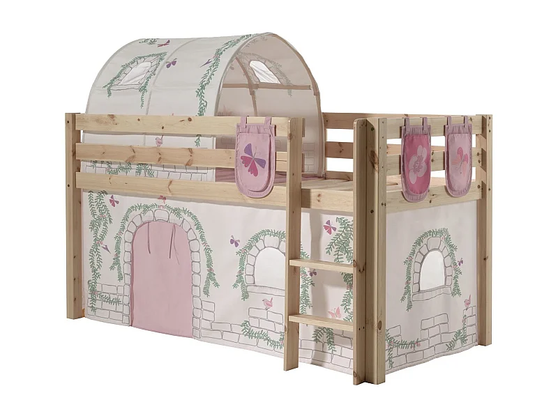 Pack - Lit Enfant, Tente, Tunnel & 3 Pochettes "Pino Birdy" Naturel