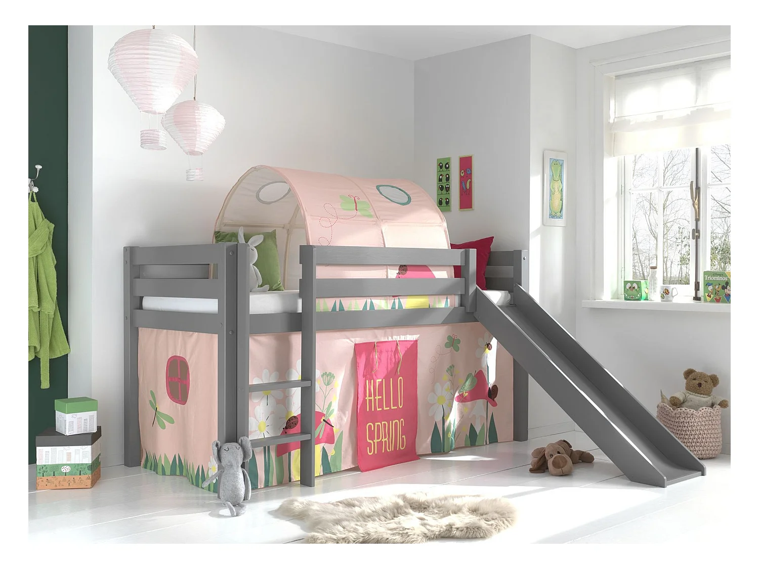 Pack - Lit Enfant, Tente & Tunnel "Pino Spring" Gris