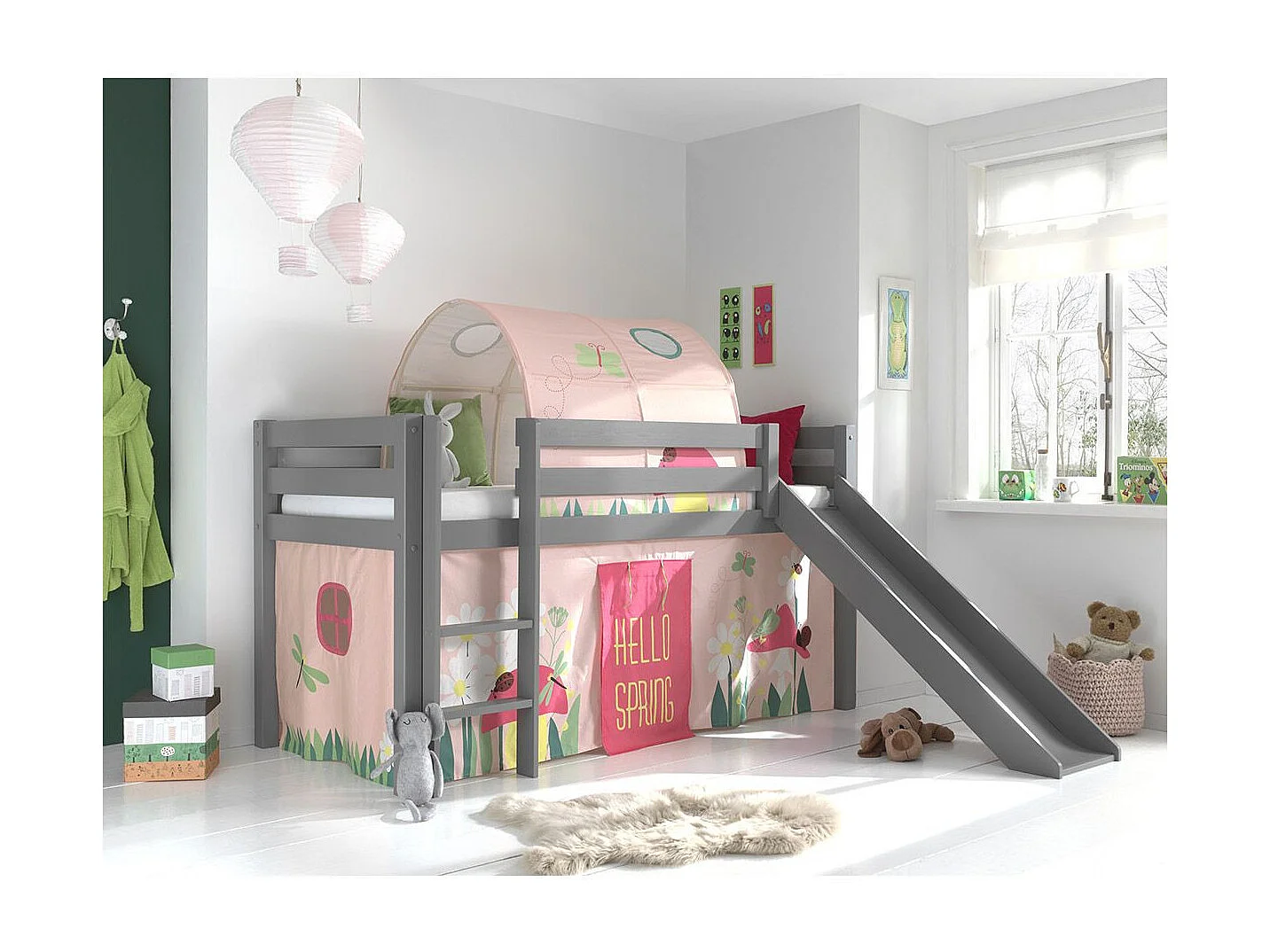 Pack - Lit Enfant, Tente & Tunnel "Pino Spring" Gris