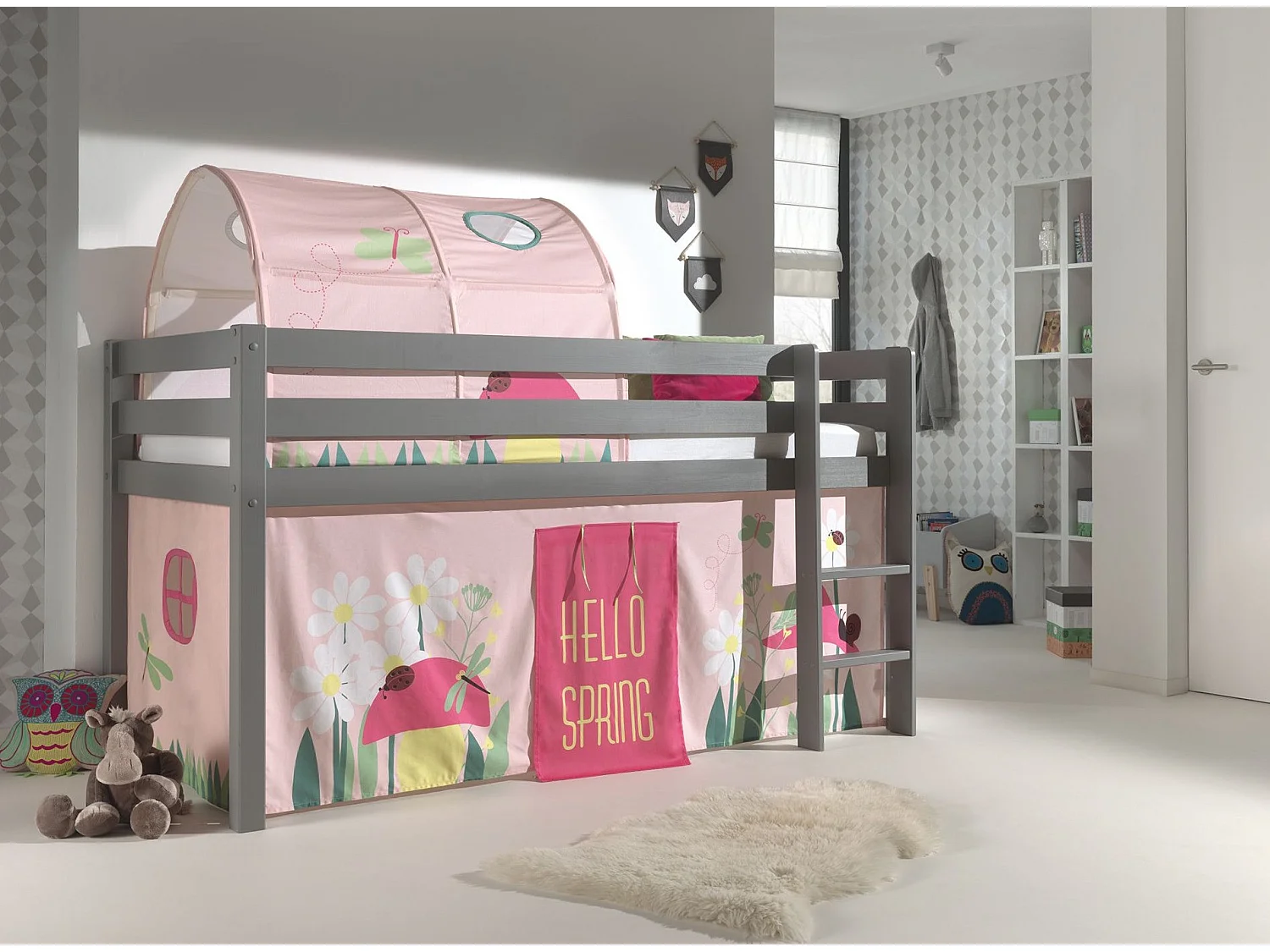 Pack - Lit Enfant, Tente & Tunnel "Pino Spring" Gris