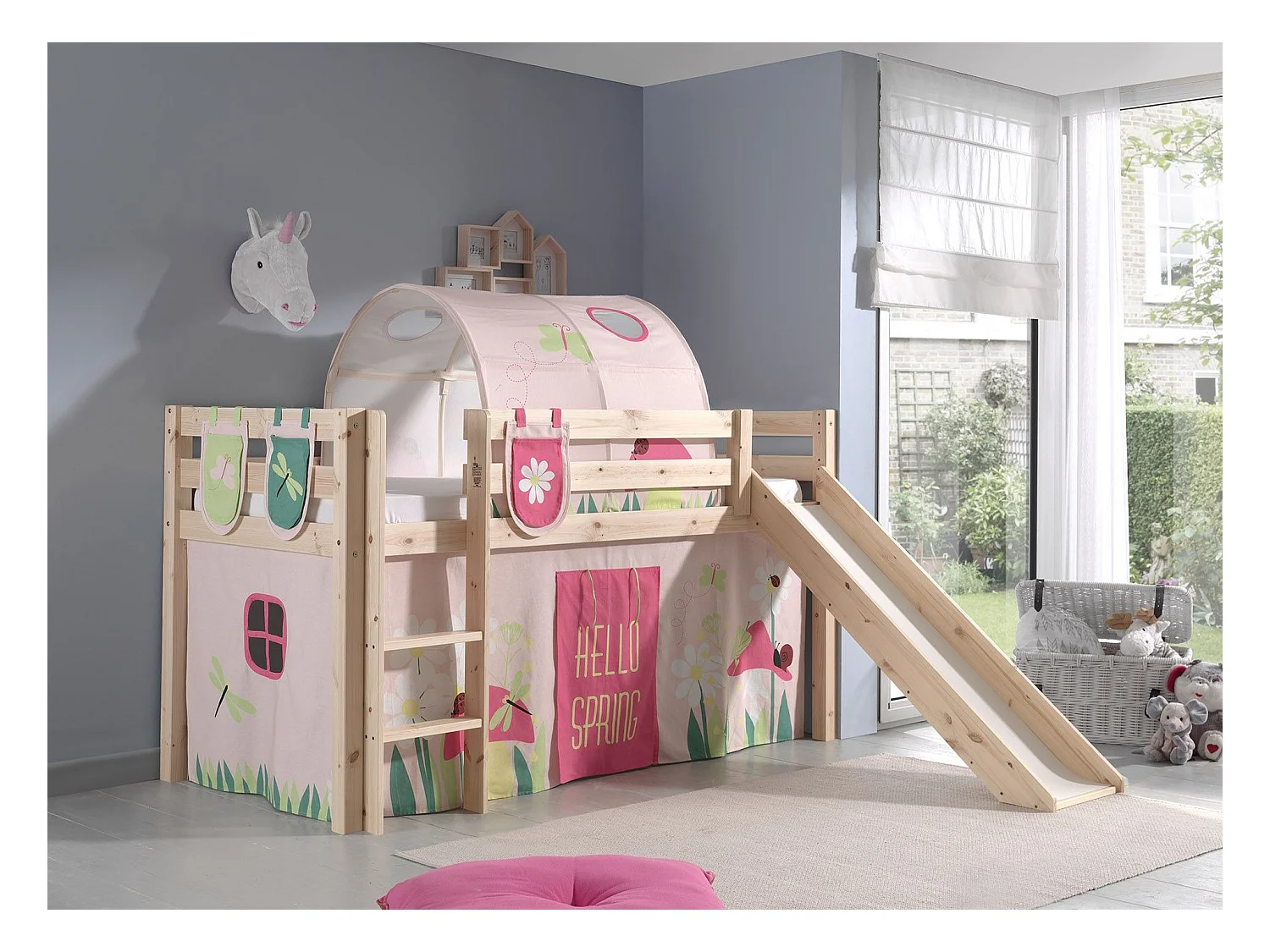 Pack - Lit Enfant, Tente, 3 Pochettes & Tunnel "Pino Spring" Naturel