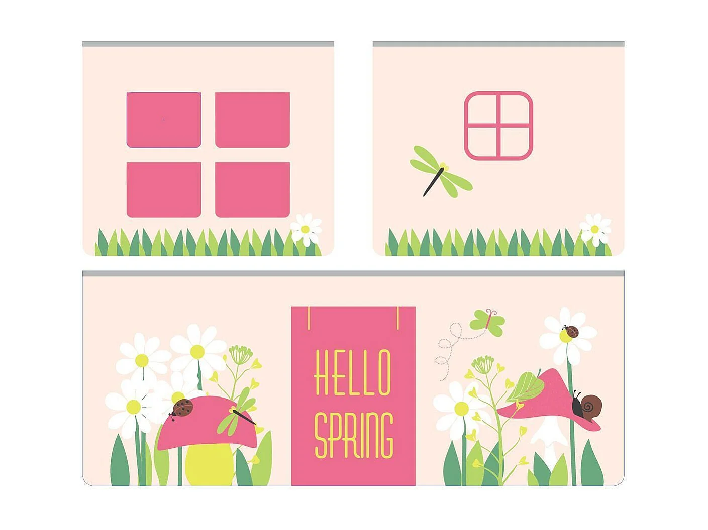 Pack - Lit Enfant, Tente, 3 Pochettes & Tunnel "Pino Spring" Naturel