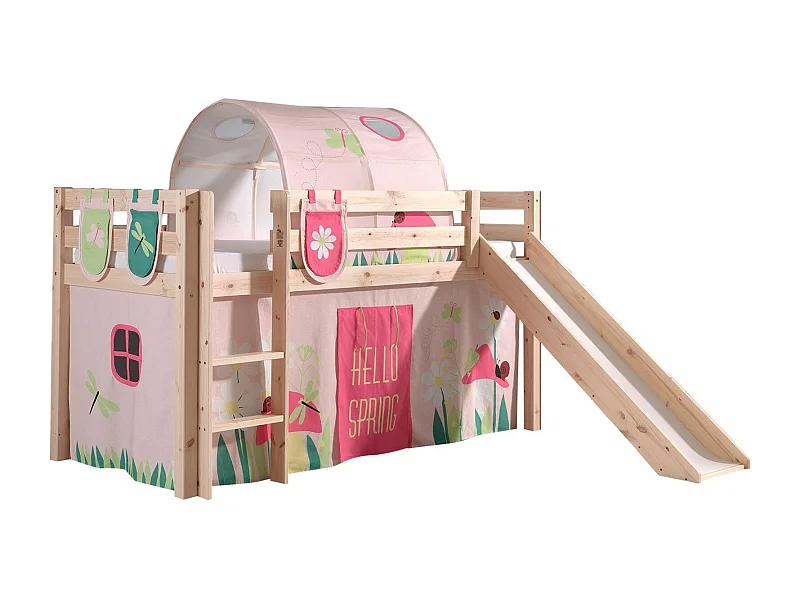 Pack - Lit Enfant, Tente, 3 Pochettes & Tunnel "Pino Spring" Naturel