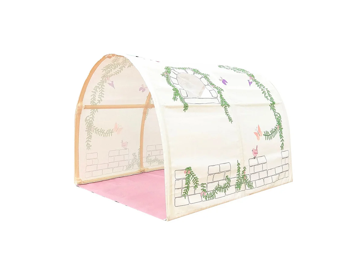 Cama de meia altura 90x200 com escorrega e cobertura Birdy Vipack Pino Cinzento