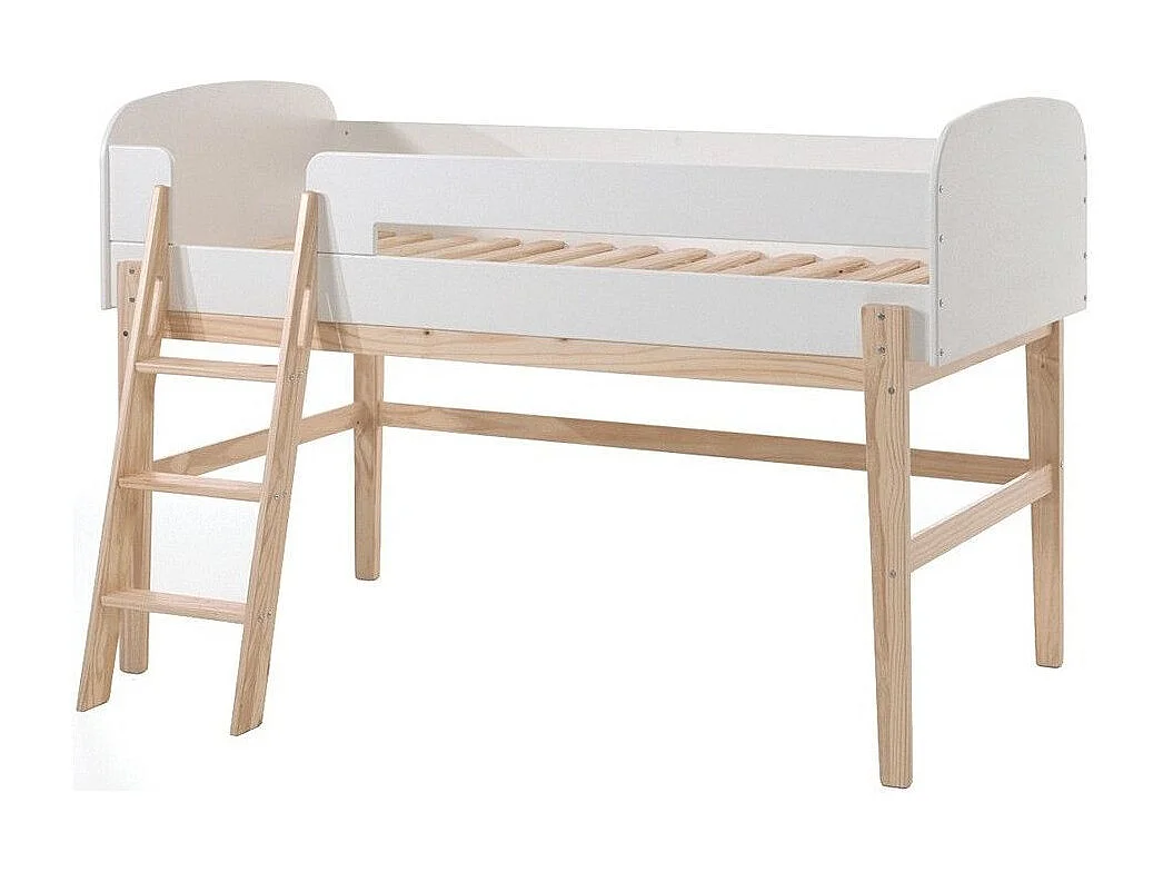Lit Enfant "Kiddy" 90x200cm Naturel & Blanc