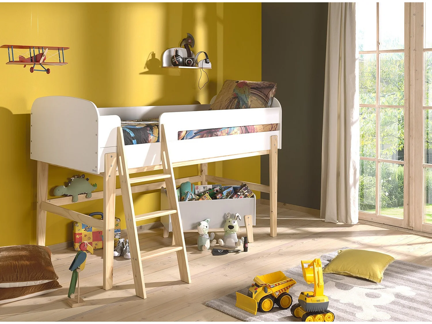 Lit Enfant "Kiddy" 90x200cm Naturel & Blanc