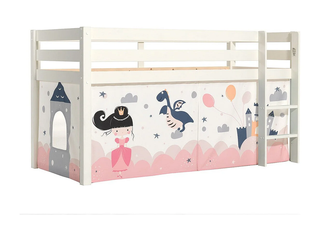 Lit Enfant Surélevé "Pino Princesse Sophie" Blanc