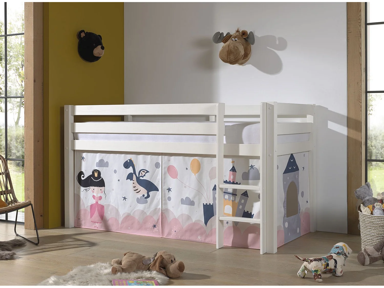 Lit Enfant Surélevé "Pino Princesse Sophie" Blanc