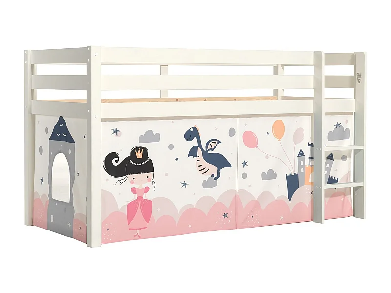 Lit Enfant Surélevé "Pino Princesse Sophie" Blanc