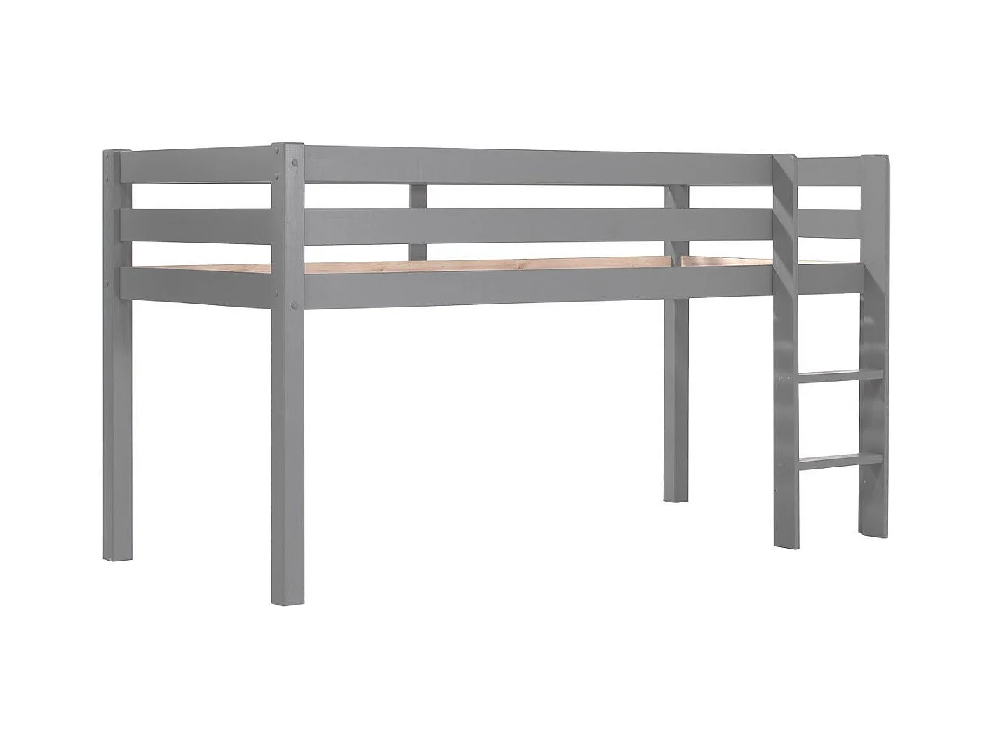 Cama altillo 90x200 cm con tienda y túnel pino macizo astra gris Pino