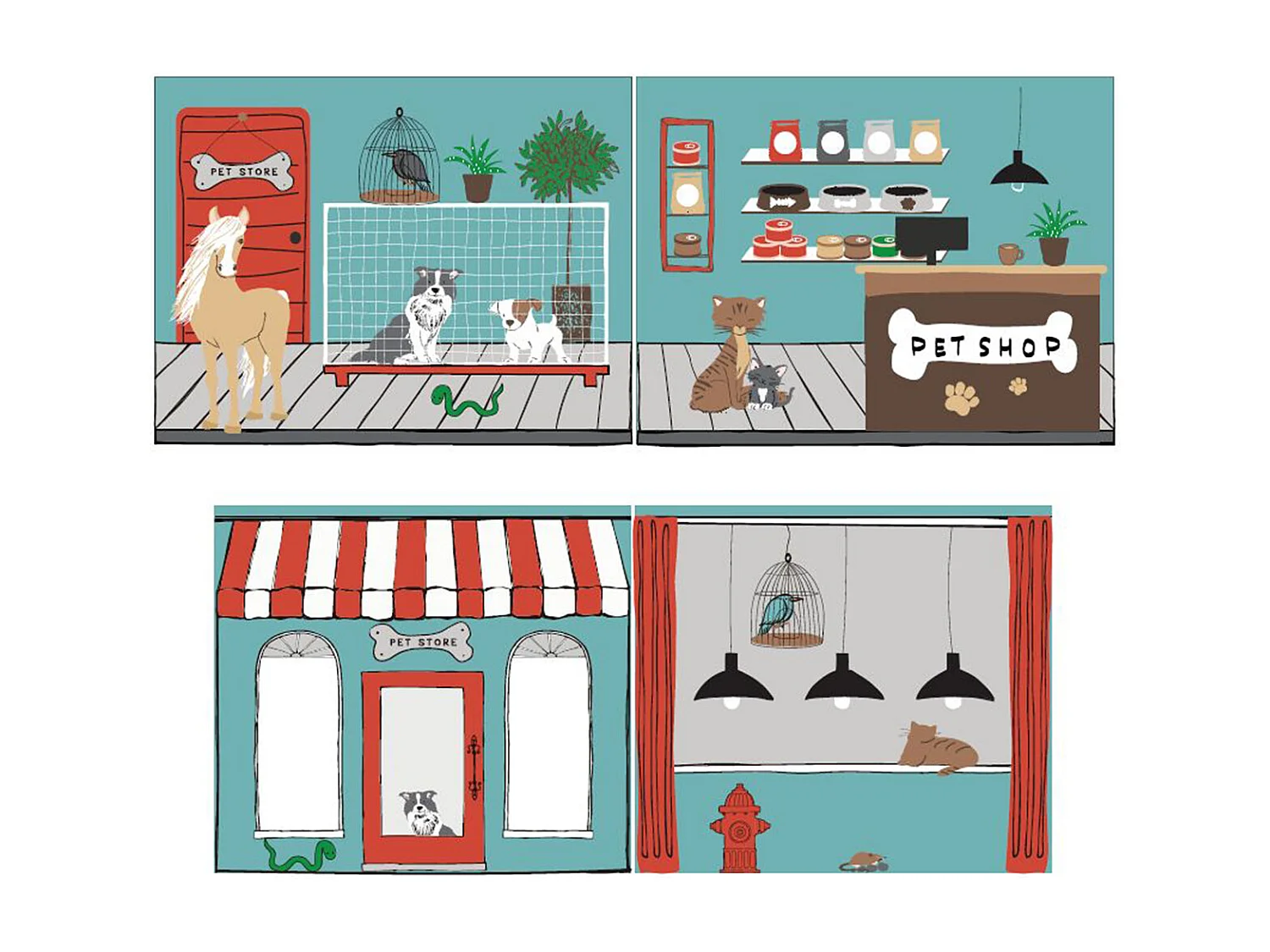 Lit Enfant Surélevé "Pino Pet Shop" Blanc