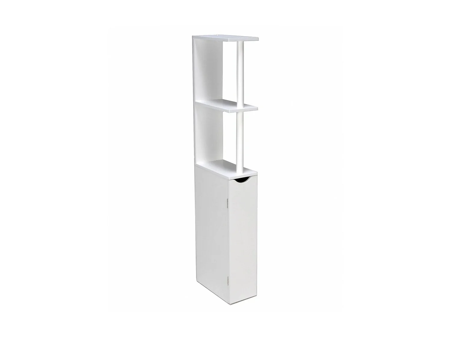 Meuble de toilettes SIBERIA 1 porte - 2 niches / Blanc