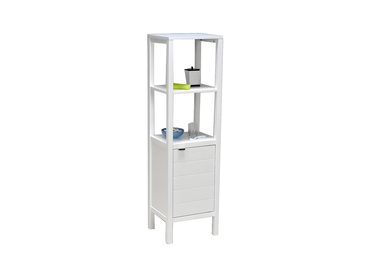 Meuble de rangement TRIBU 1 porte - 3 tablettes / Blanc