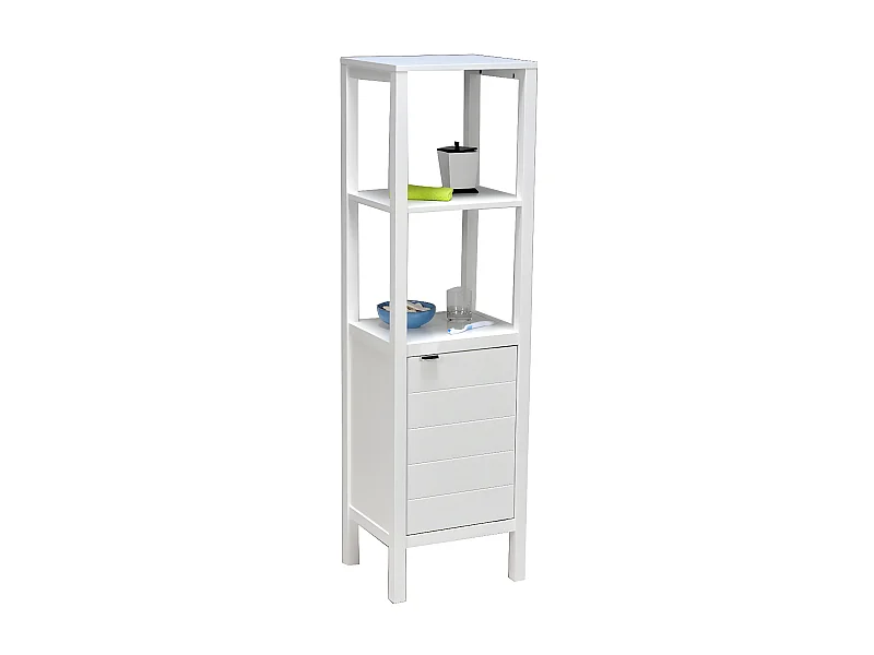 Meuble de rangement TRIBU 1 porte - 3 tablettes / Blanc